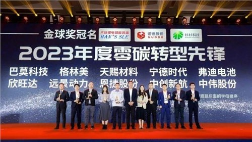pg国际股份荣获“2023 高工金球奖——年度零碳转型前锋”